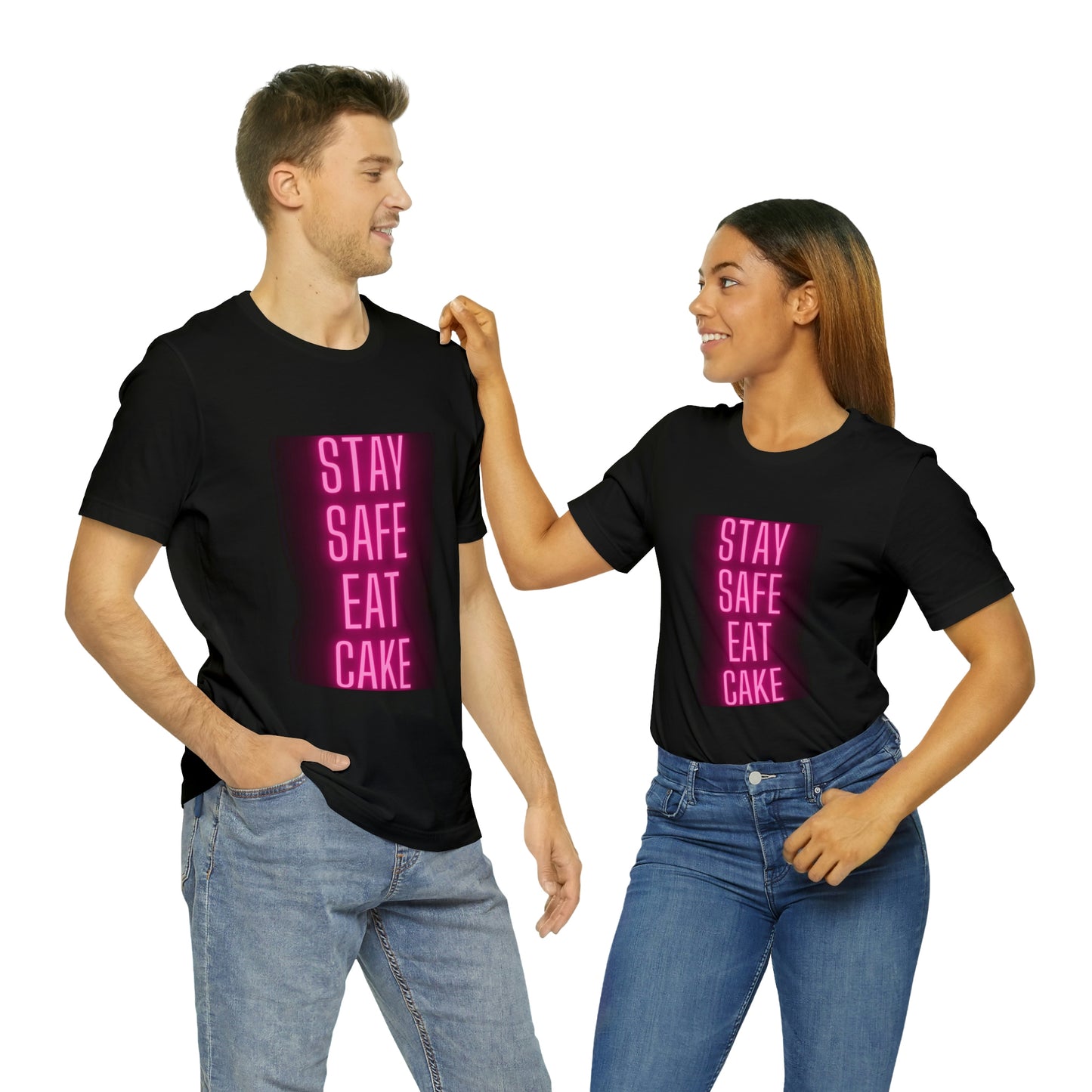 Stay Safe Eat Cake Unisex Jersey Short Sleeve Tee