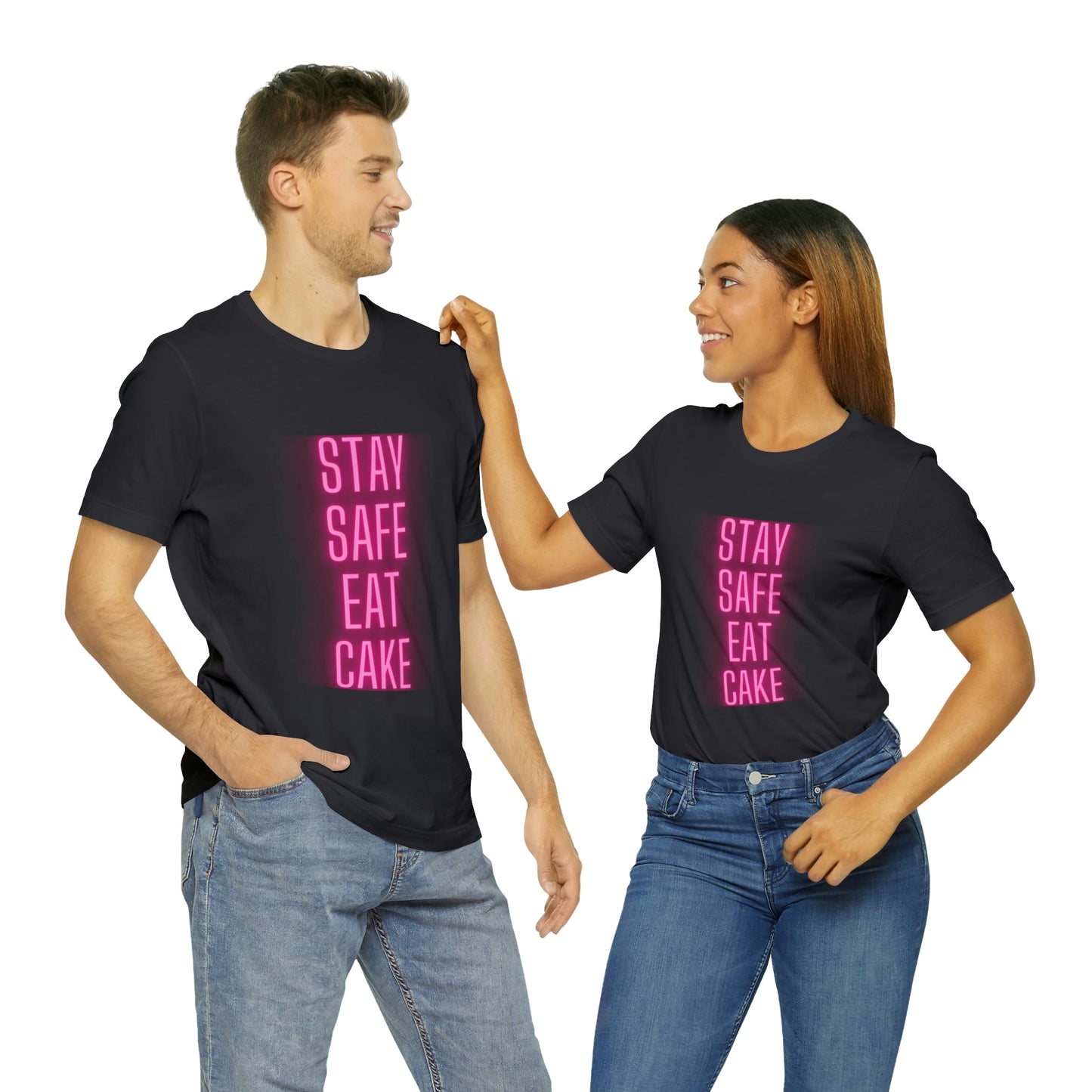 Stay Safe Eat Cake Unisex Jersey Short Sleeve Tee