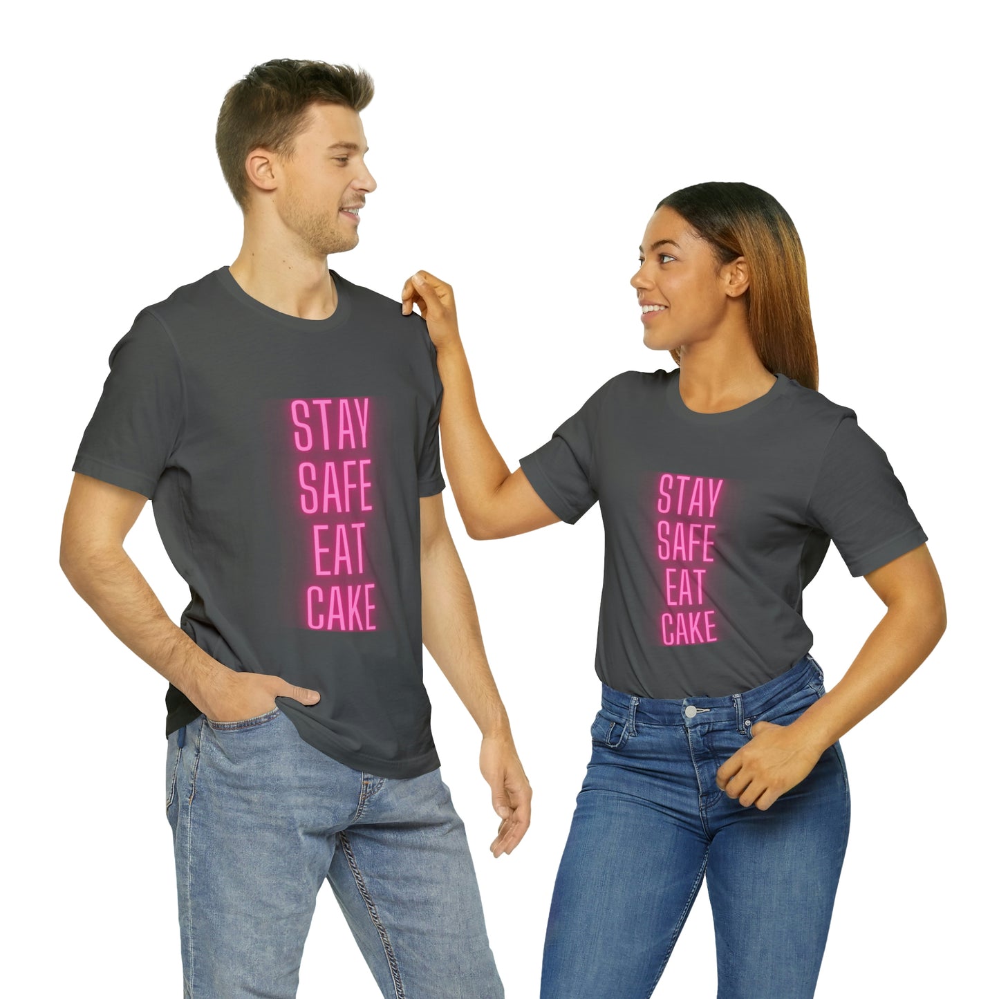 Stay Safe Eat Cake Unisex Jersey Short Sleeve Tee