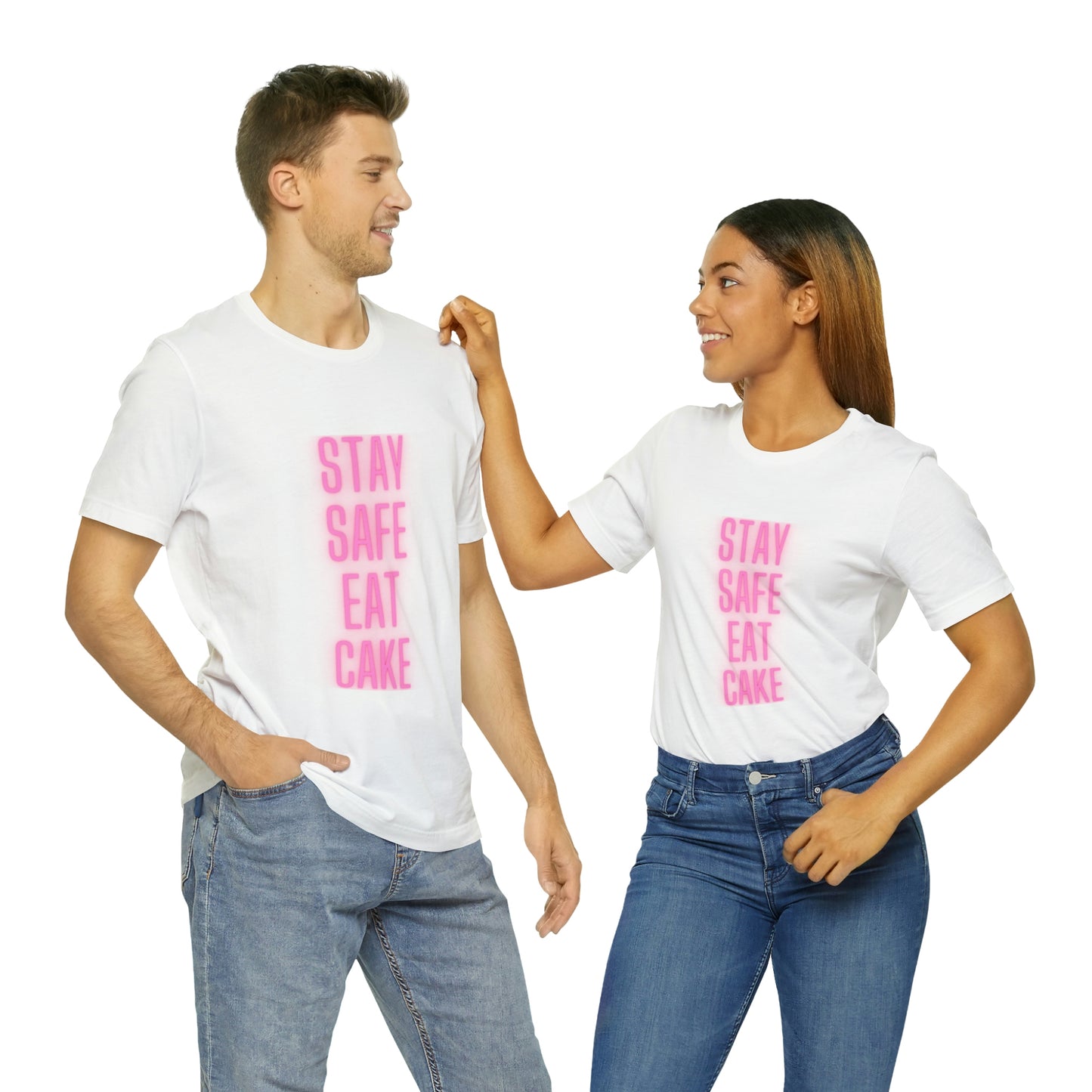 Stay Safe Eat Cake Unisex Jersey Short Sleeve Tee