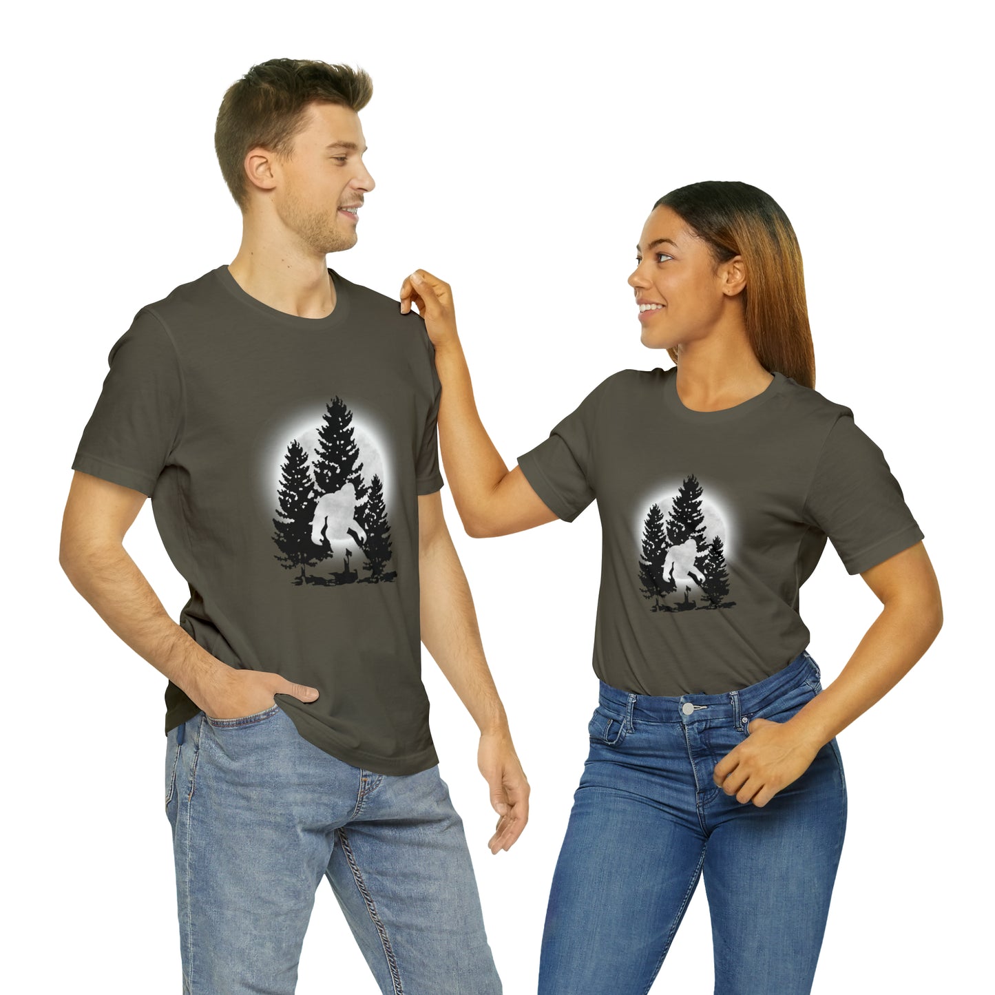 Bigfoot in Moonlight Unisex Jersey Short Sleeve Tee