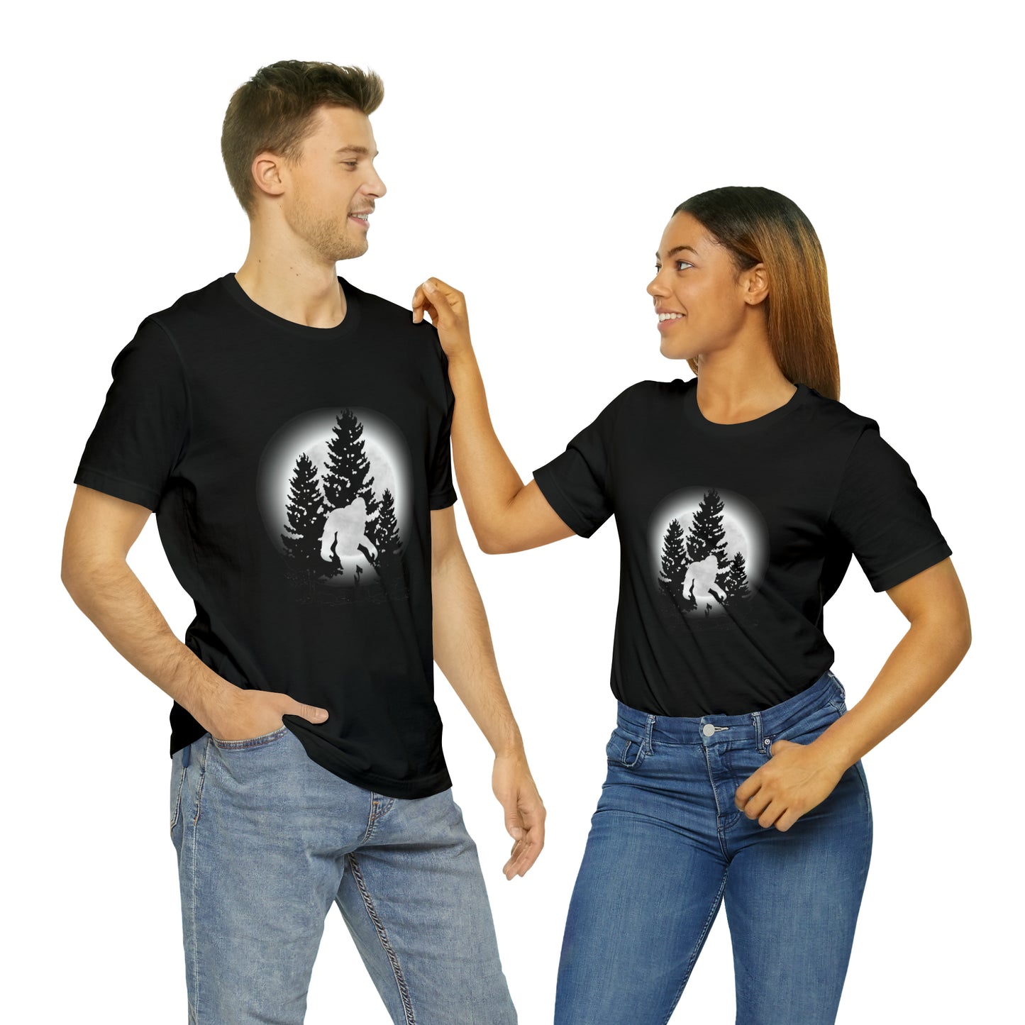 Bigfoot in Moonlight Unisex Jersey Short Sleeve Tee