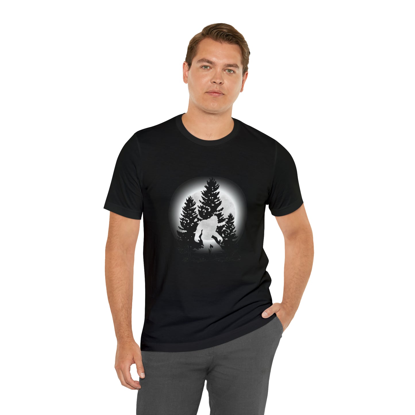 Bigfoot in Moonlight Unisex Jersey Short Sleeve Tee