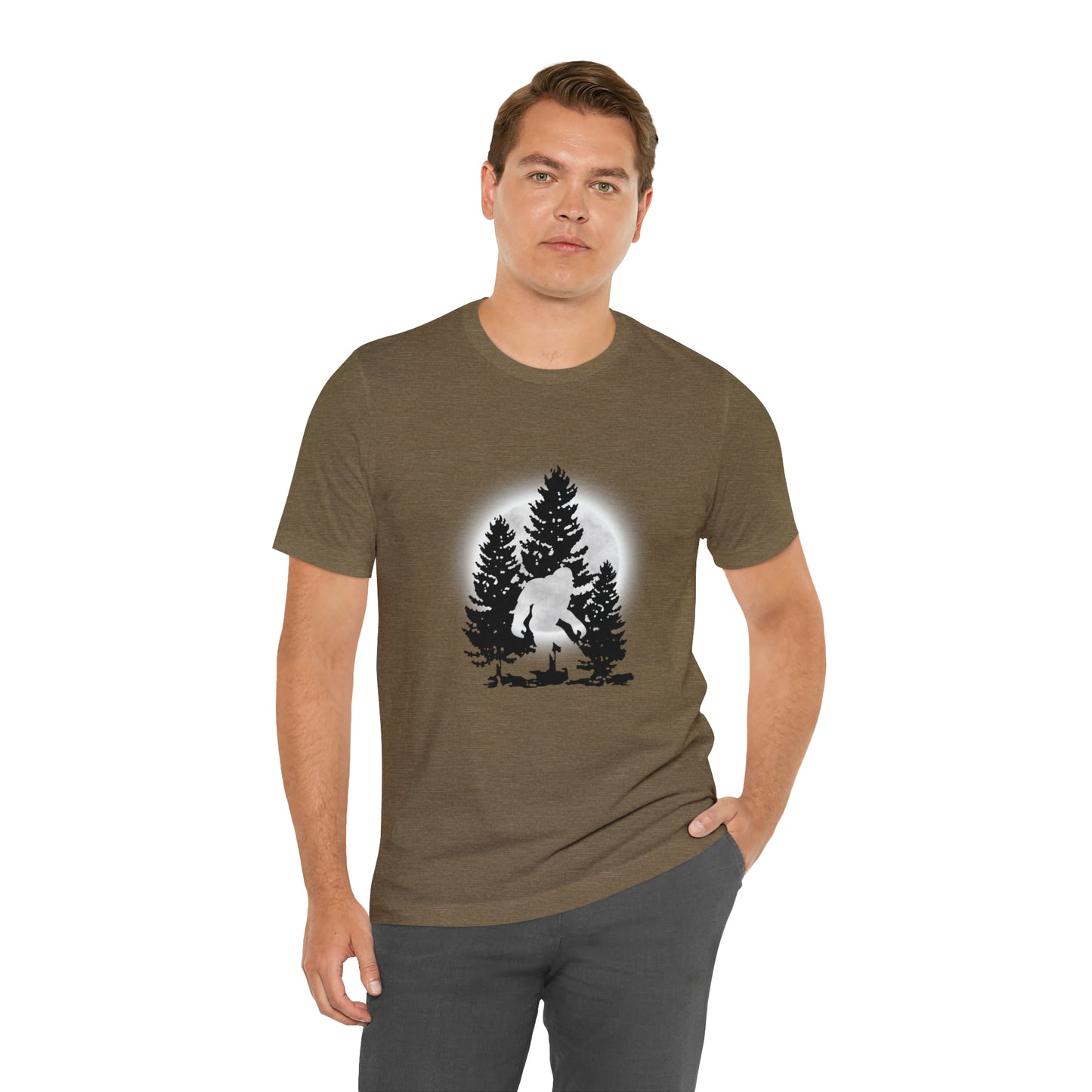 Bigfoot in Moonlight Unisex Jersey Short Sleeve Tee