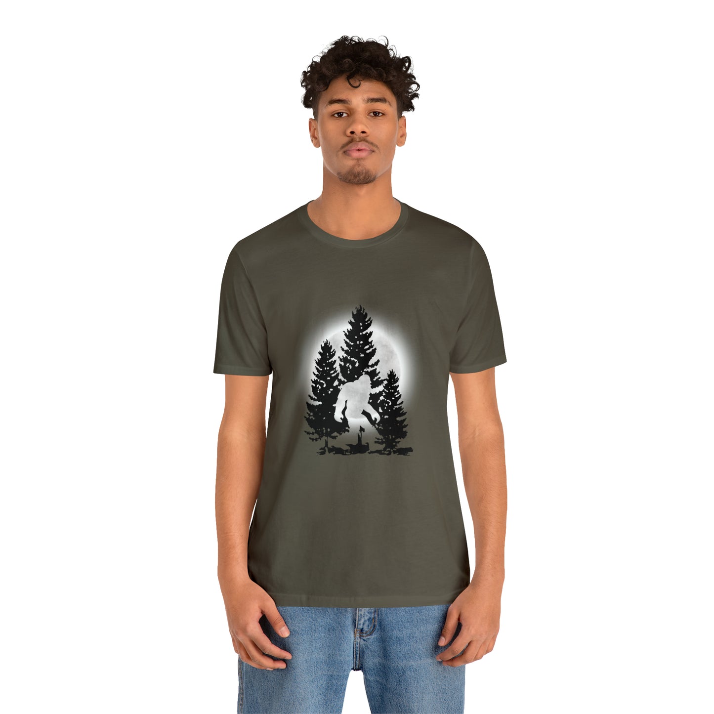 Bigfoot in Moonlight Unisex Jersey Short Sleeve Tee