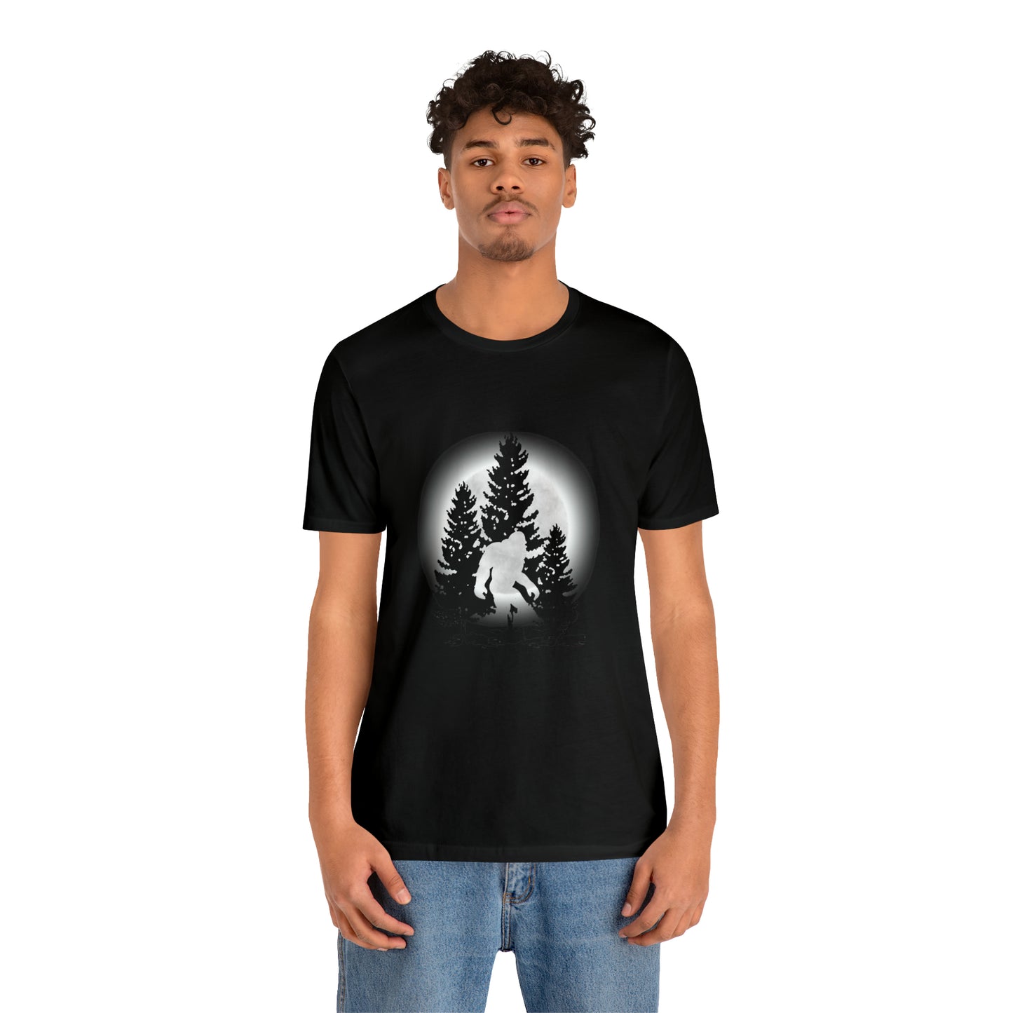 Bigfoot in Moonlight Unisex Jersey Short Sleeve Tee