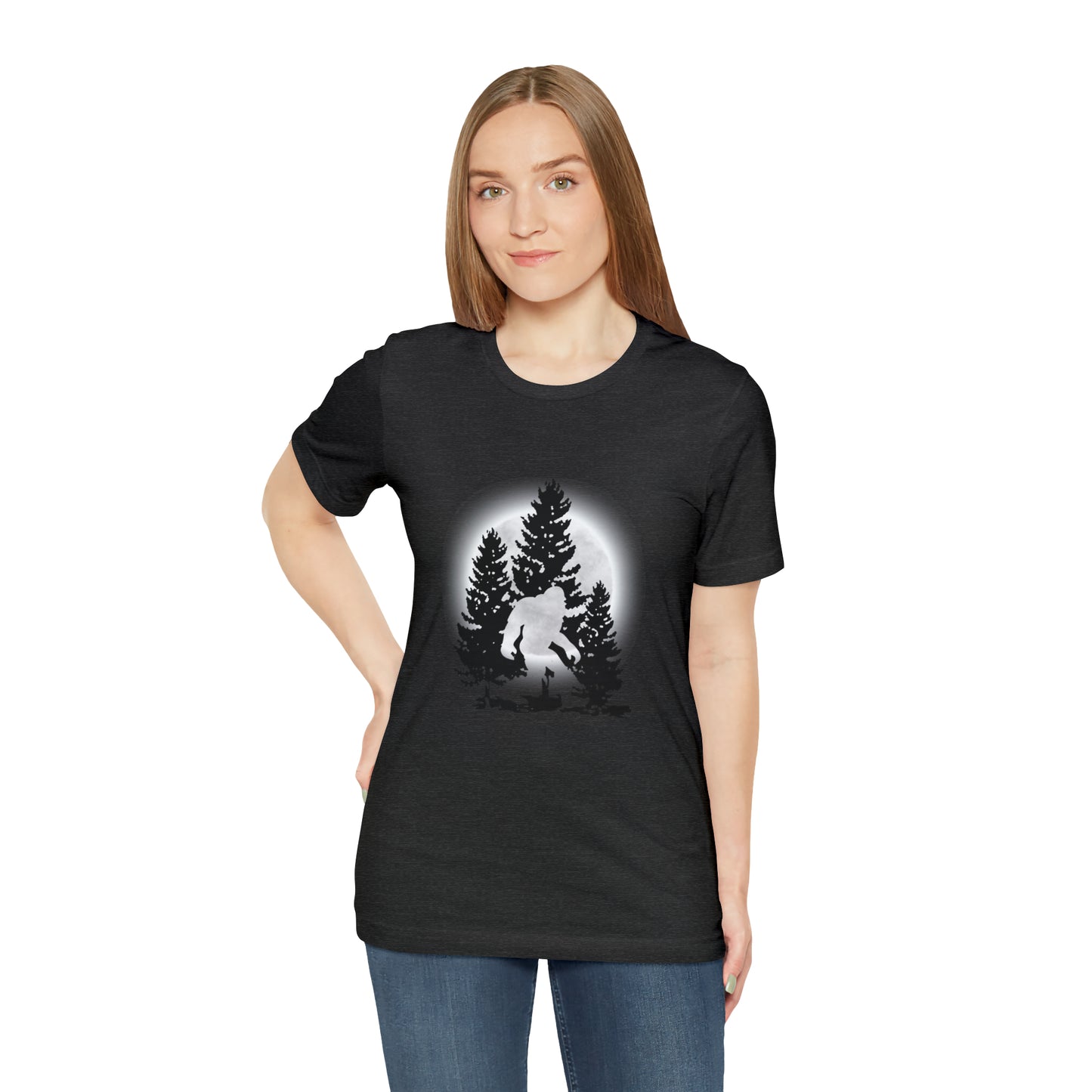 Bigfoot in Moonlight Unisex Jersey Short Sleeve Tee