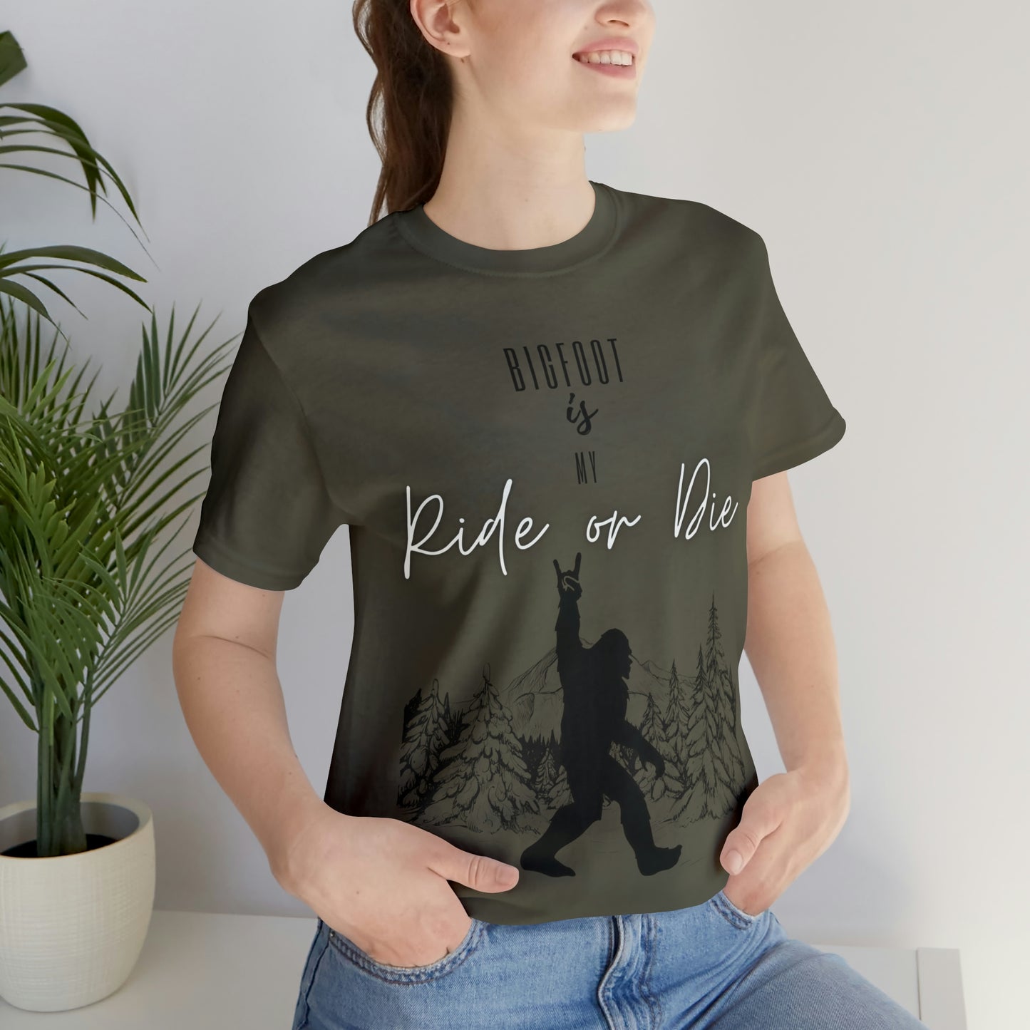 Bigfoot is my Ride or Die Unisex Jersey Short Sleeve Tee