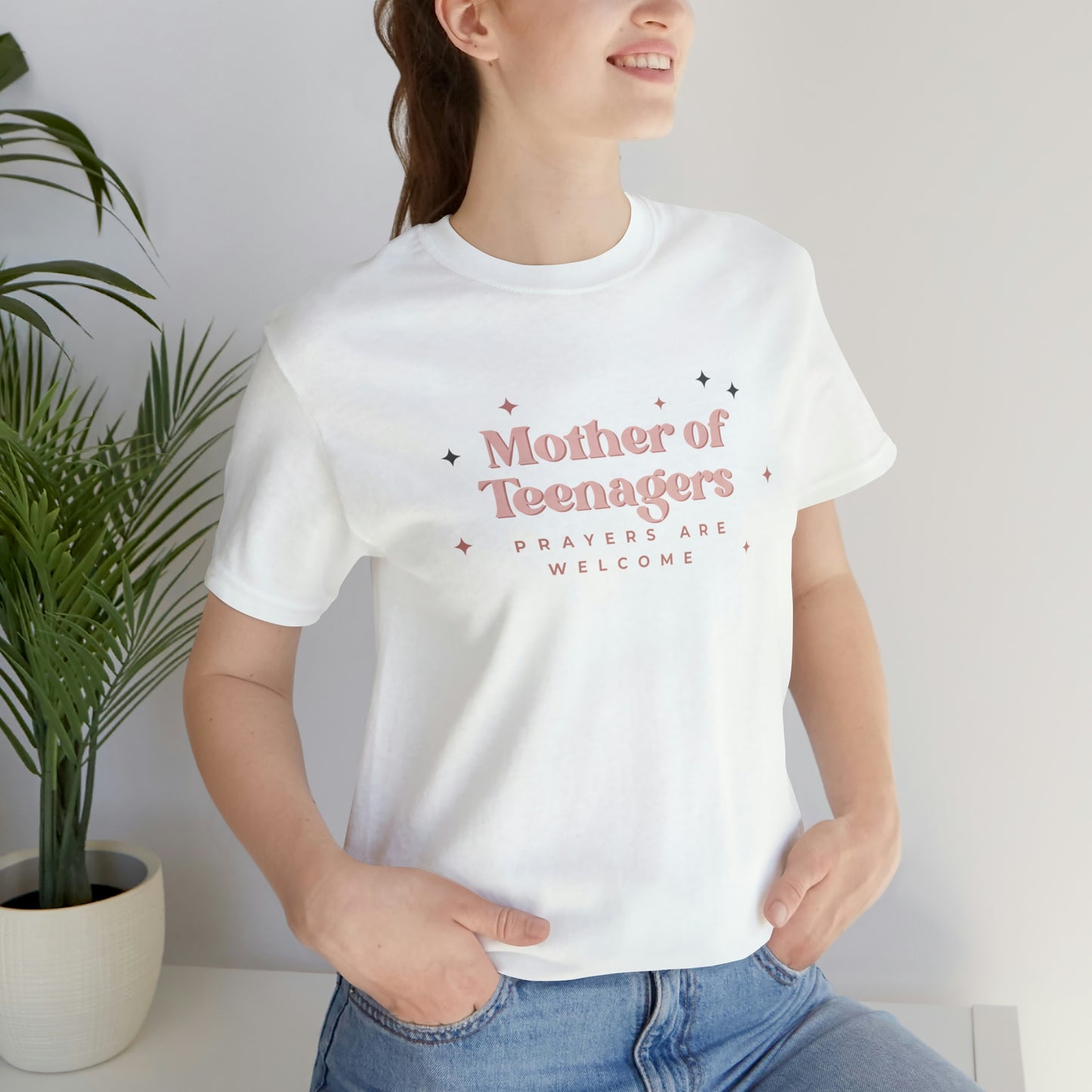 Mother of Teenagers (Prayers are Welcome) Unisex Jersey Short Sleeve Tee