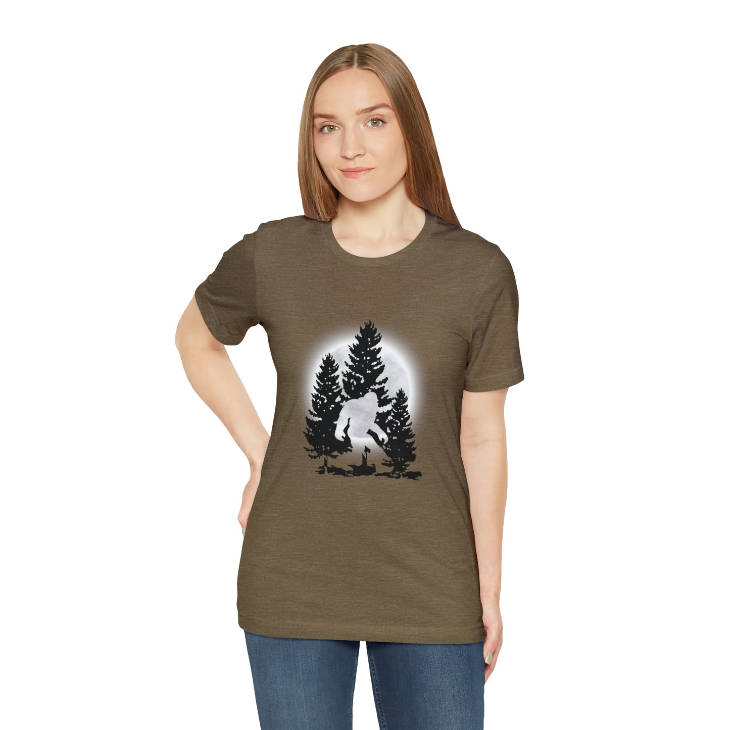 Bigfoot in Moonlight Unisex Jersey Short Sleeve Tee