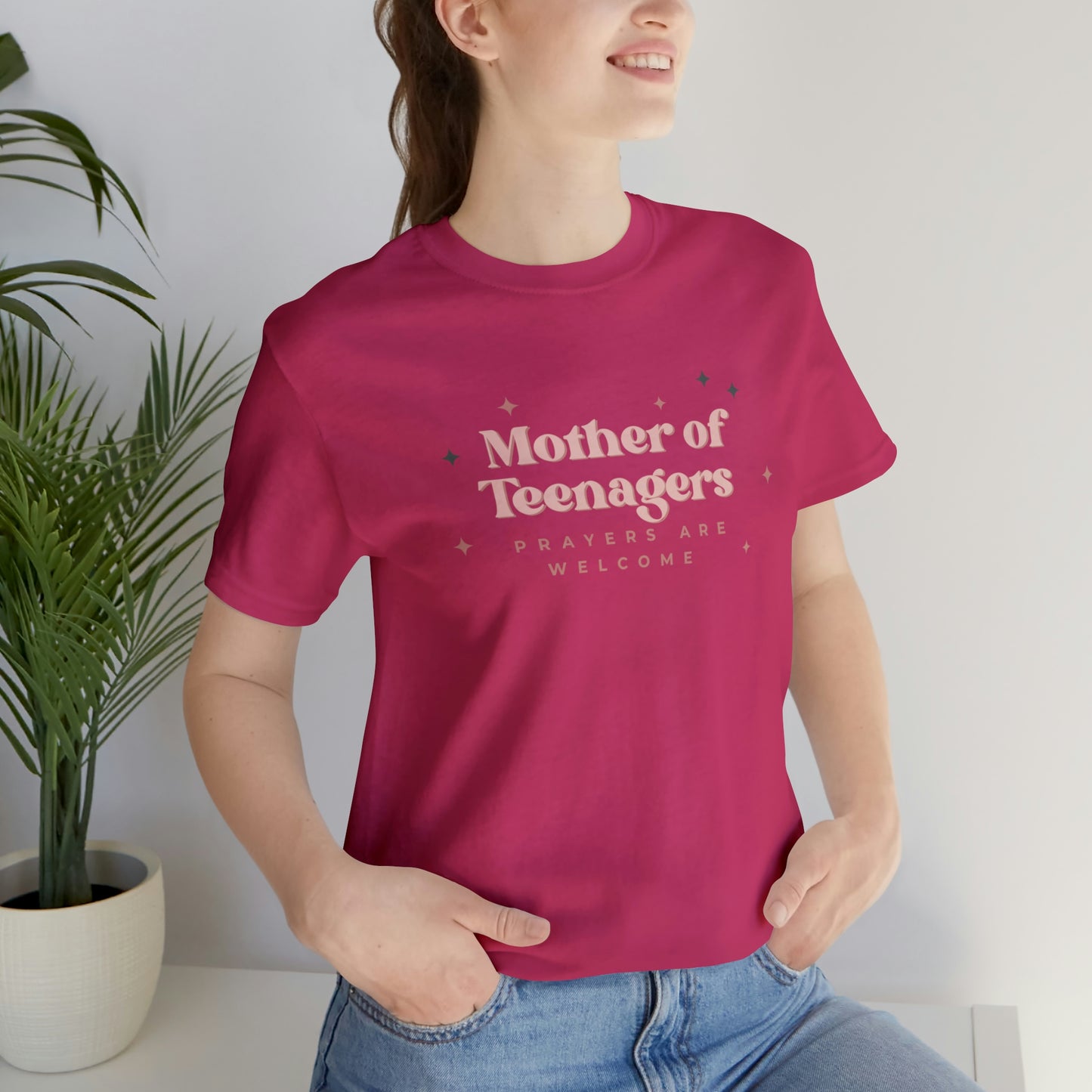 Mother of Teenagers (Prayers are Welcome) Unisex Jersey Short Sleeve Tee