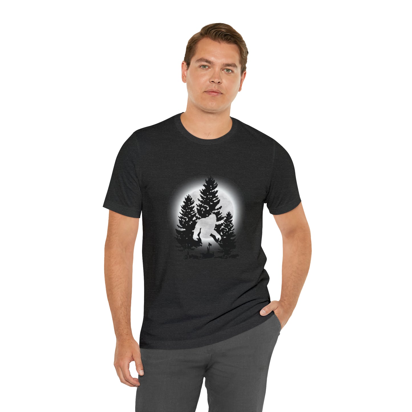 Bigfoot in Moonlight Unisex Jersey Short Sleeve Tee