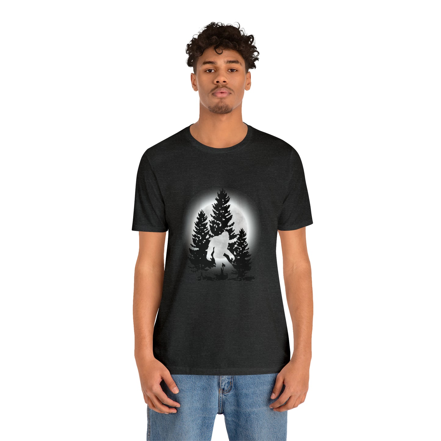 Bigfoot in Moonlight Unisex Jersey Short Sleeve Tee